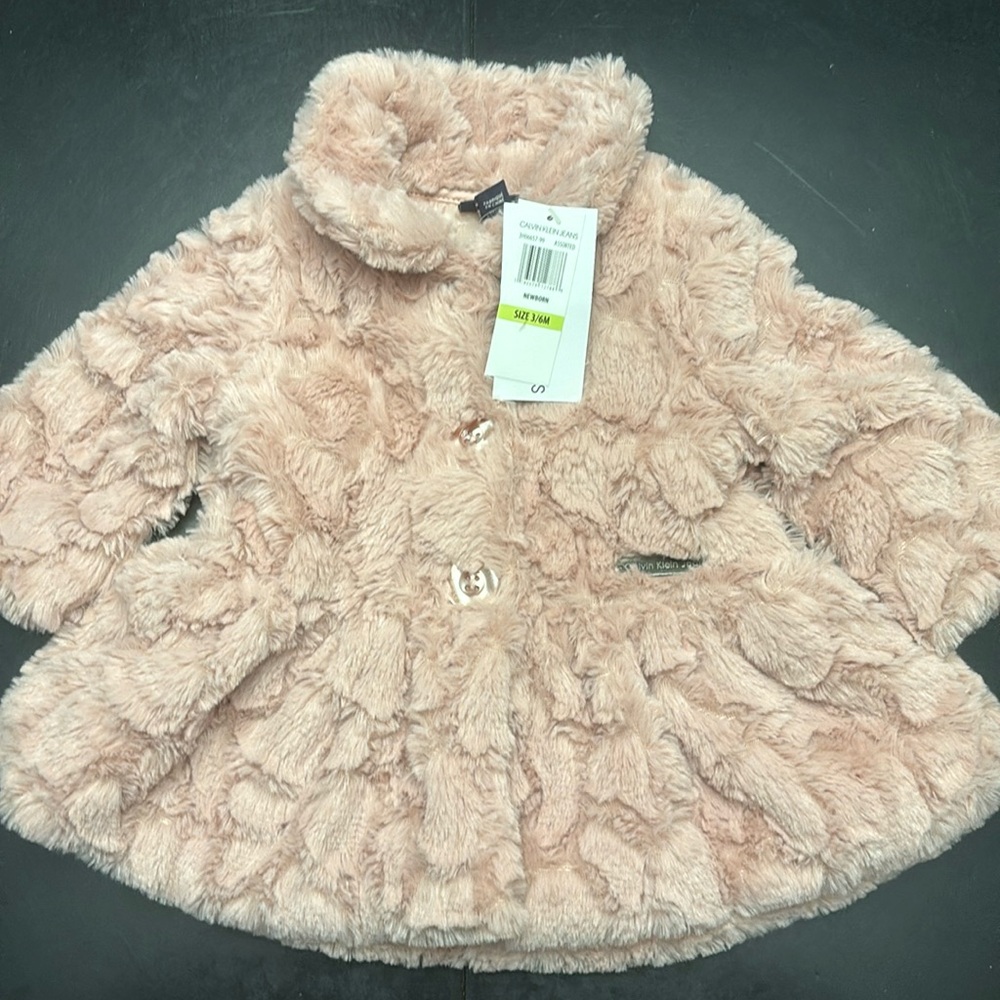 Calvin Klein Blush Pink Soft Jacket 3-6 months NWT